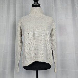 Simply Vera by Vera Wang Shimmer Turtleneck Cable-Knit Pullover Sweater Women's